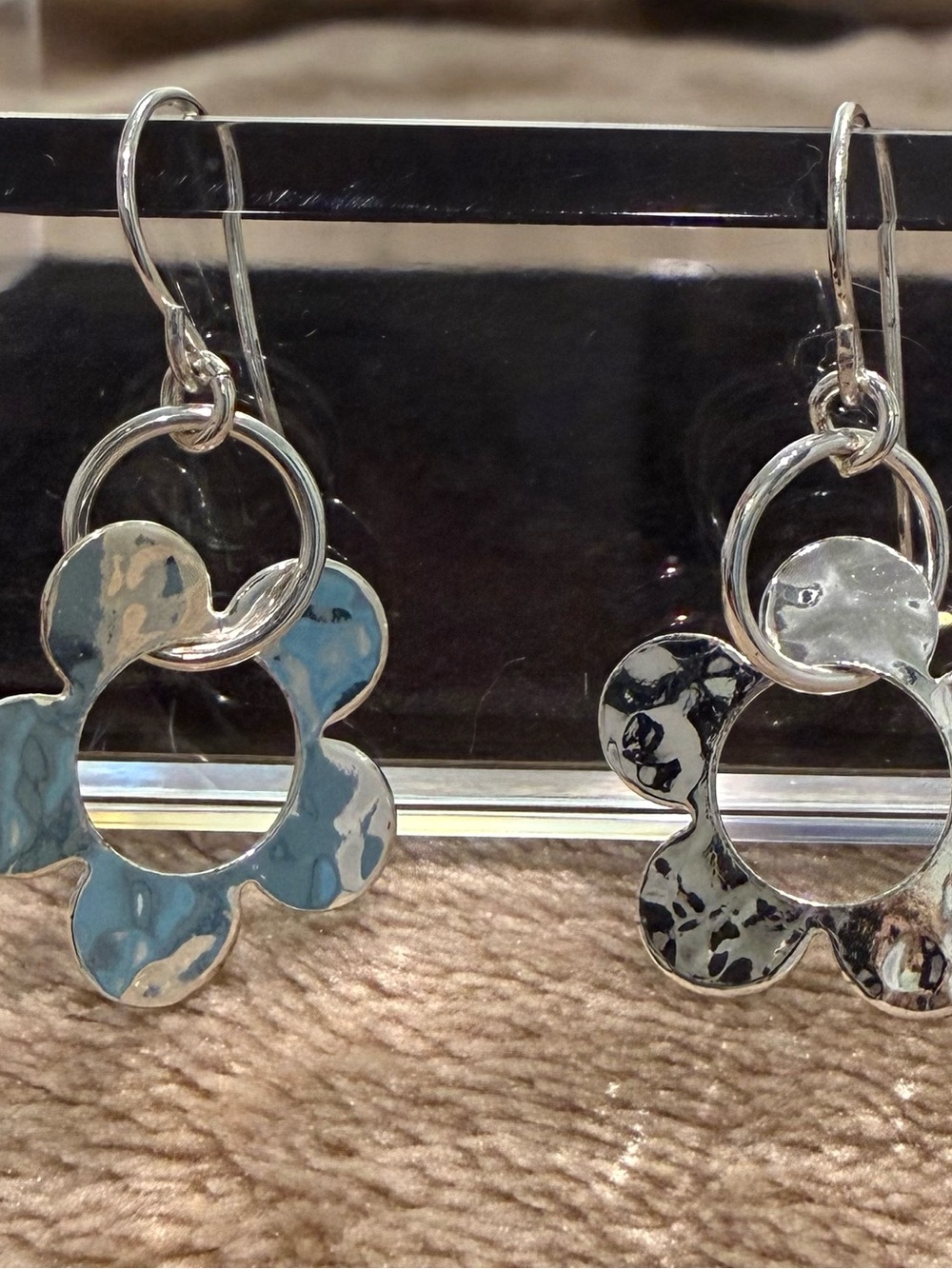 Sterling Silver 925 Floral Drop Earrings